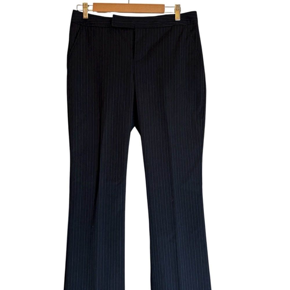 Elegant Navy Pinstripe Women's Trousers